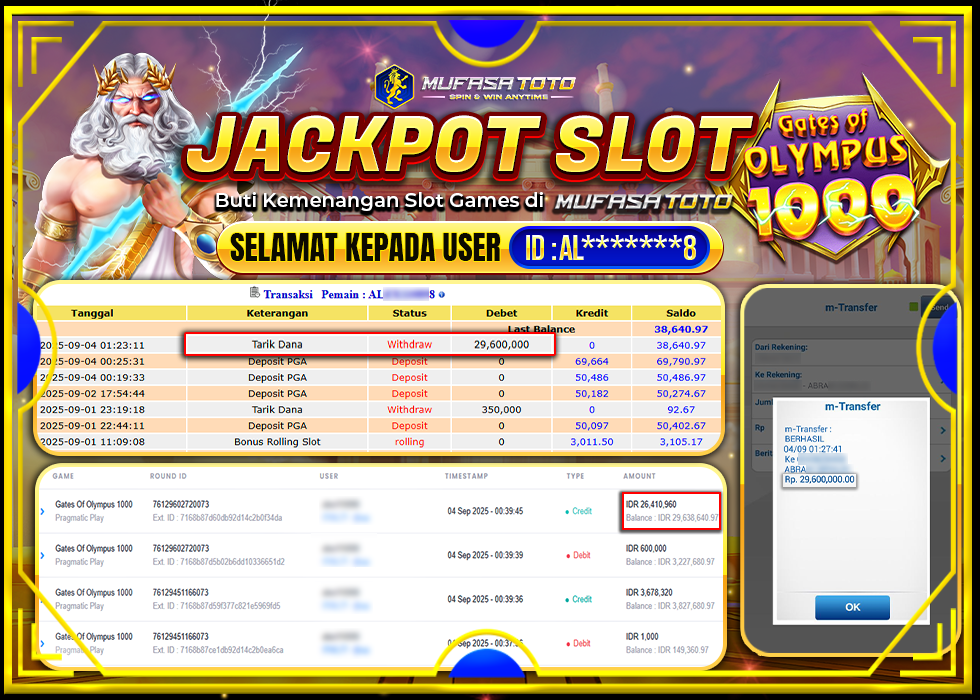 MUFASATOTO JACKPOT PRAGMATIC PLAY Rp.29.600.000|LUNAS